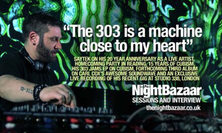 <span class="entry-title-primary">Saytek: “The 303 is a machine close to my heart”</span> <span class="entry-subtitle">The live electronic music maestro on his 20 year anniversary, homecoming party in Reading, 15 years of Cubism, his 303 Jams EP on Cubism, forthcoming third album on Carl Cox's Awesome Soundwave and an exclusive live recording of his recent gig at Studio338 in London</span>