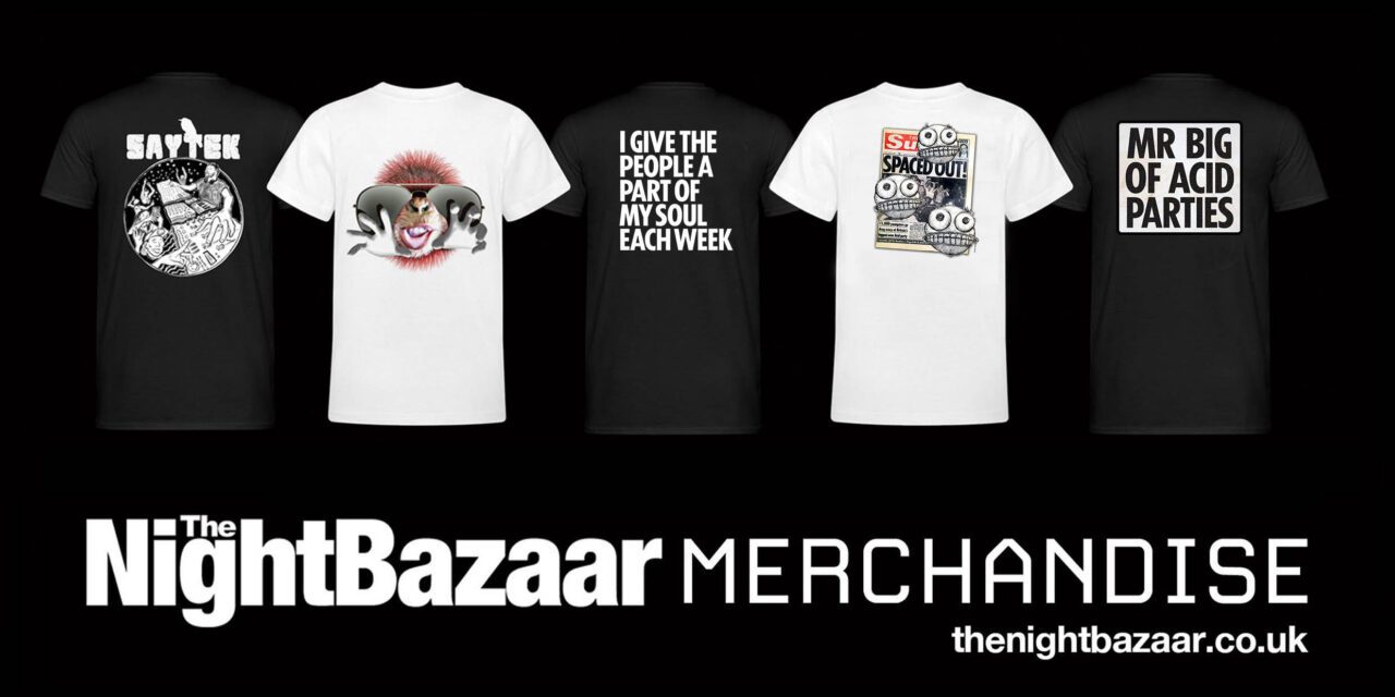 <span class="entry-title-primary">The Night Bazaar Merchandise launches with a collection of t-shirts inspired by our devotion to supporting underground, electronic dance music</span> <span class="entry-subtitle">The artwork uses elements from published media and music across The Night Bazaar, Cubism Records and artists related to the label</span>