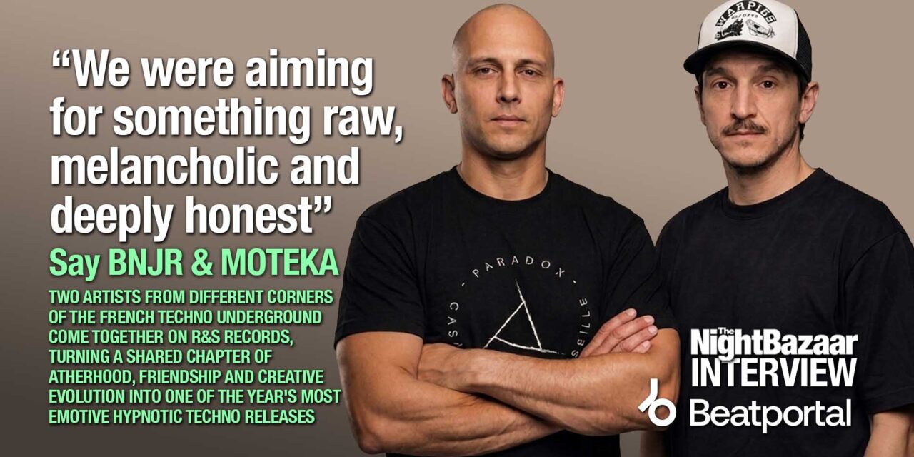 <span class="entry-title-primary">Similar Sundays: How BNJR and Moteka found common ground between the dancefloor and fatherhood</span> <span class="entry-subtitle">Two artists from different corners of the French techno underground come together on R&S Records, turning a shared chapter of fatherhood, friendship and creative evolution into one of the year's most emotive hypnotic techno releases.</span>